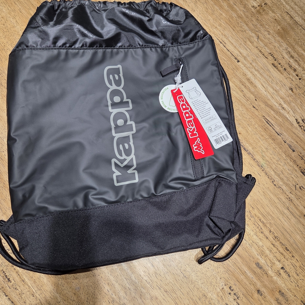 Kappa Black Drawstring Bag